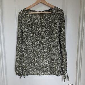 Papermoon Olive Blouse with Ivory Dots